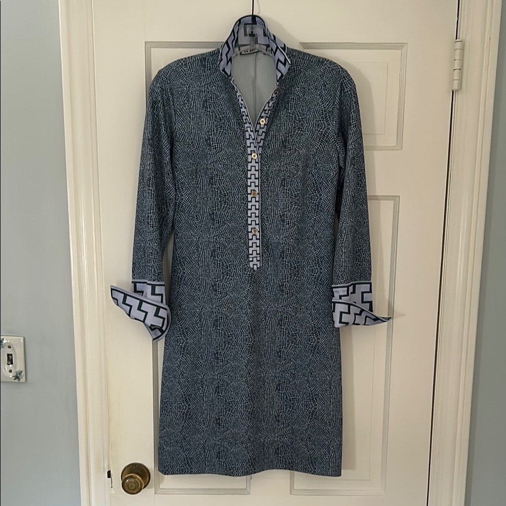 Elegant Blue Long Sleeve Dress
